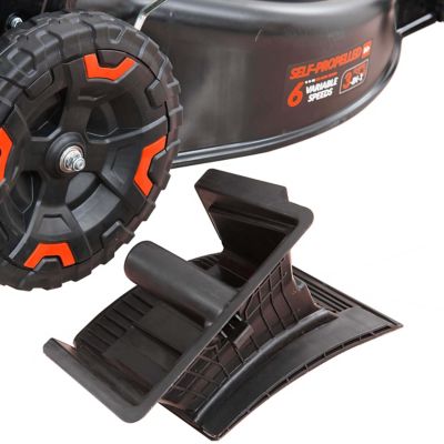 Image showing 8 th YARDMAX 24 in. 201 cc SELECT PACE 6 Speed CVT High Wheel RWD 3-in-1 Gas Walk Behind Self-Propelled Lawn Mower, YG4760