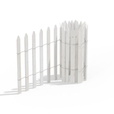 Image showing  Cedar Wood Picket Fence, White 8 ft. X 16 in., 6 Pack