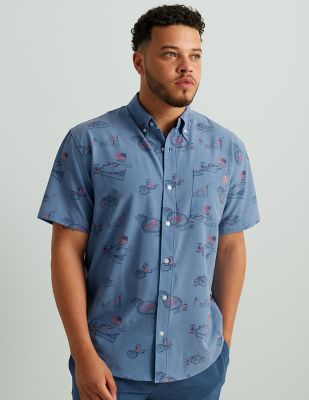 Huk Men's Short Sleeve Button Down Shirt