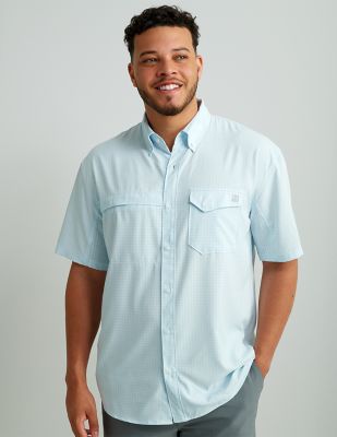 Huk Men's Short Sleeve Button Down Shirt