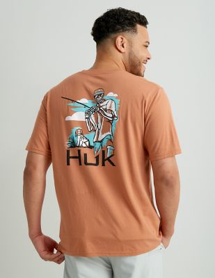 ハック メンズ Tシャツ HUK Men's Huk'd Up Refraction Short Sleeve Graphic T-Shirt - SHARKSKIN HEATHER Huk Men's Graphic Short Sleeve T-Shirt at Tractor Supply Co