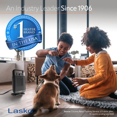 Image showing  MyHeat - GO Oscillating Ceramic Space Heater with Adjustable Thermostat, Black