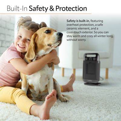 Image showing  MyHeat - GO Oscillating Ceramic Space Heater with Adjustable Thermostat, Black