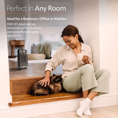 Image showing 5 th Lasko Products MyHeat - GO Oscillating Ceramic Space Heater with Adjustable Thermostat, Black