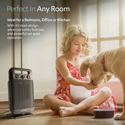 Image showing 6 th Lasko Products MyHeat - GO Oscillating Ceramic Space Heater with Adjustable Thermostat, Black