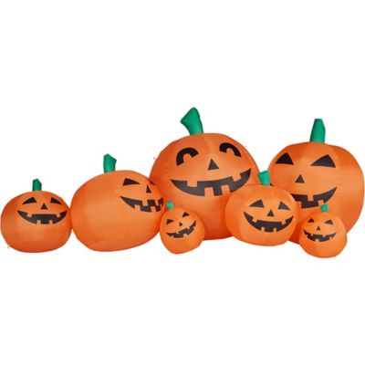 Haunted Hill Farm 10-Ft. Wide Prelit Inflatable Pumpkin Family