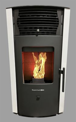 Image showing 6 th ComfortBilt 2200 sq. ft. Pellet Stove, 47 lb. Hopper Size, White, HP50-WHITE