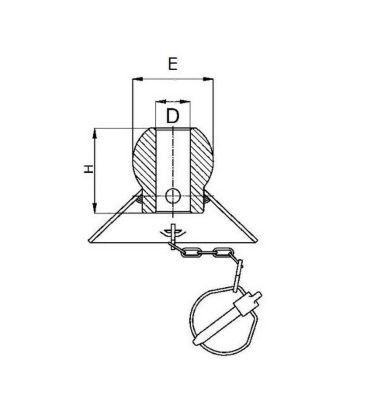 Image showing  Category 3 Lower Link Quick Attach Implement Ball with Flange Guide