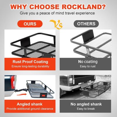 Image showing  500 lb. 60 x 24in. Hitch Cargo Carrier for Car SUV Truck Trailer, Universal Foldable Basket, 2 in. Receiver