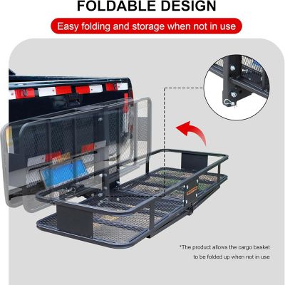 Image showing  500 lb. 60 in. x 20 Steel Folding Hitch Cargo Carrier