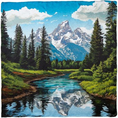 Wyoming Traders Limited Edition Blue Tetons Silk Scarf