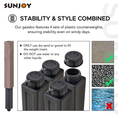 Image showing 5 th Sunjoy 12 x 12 ft. Outdoor Soft Top Gazebo, Backyard Steel Frame Gazebo with Ceiling Hook and Mesh Netting