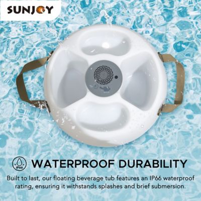 Image showing  Floating Drink Holder with Waterproof Bluetooth Speaker & RGB Light