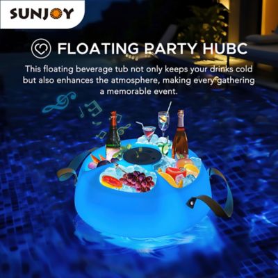 Image showing 6 th Sunjoy Floating Drink Holder with Waterproof Bluetooth Speaker & RGB Light