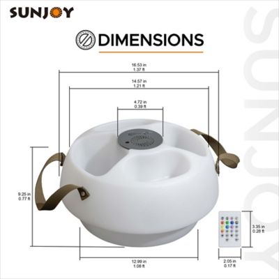 Image showing 7 th Sunjoy Floating Drink Holder with Waterproof Bluetooth Speaker & RGB Light