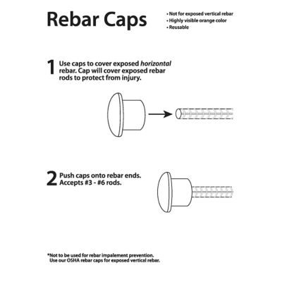 Image showing  Horz Rebar Safety Caps (250 pack)