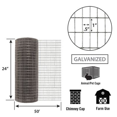 Image showing  24 in. x 50 ft. Welded Wire Fence, 1 in. x 1/2 in. Openings