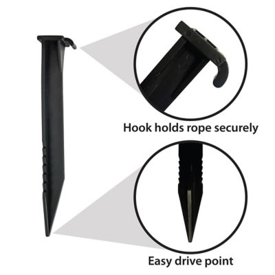 Image showing  Tree Stake Kit with Stakes, Vinyl Rope and Protective Tube for Young and Maturing Trees (12 Pack)