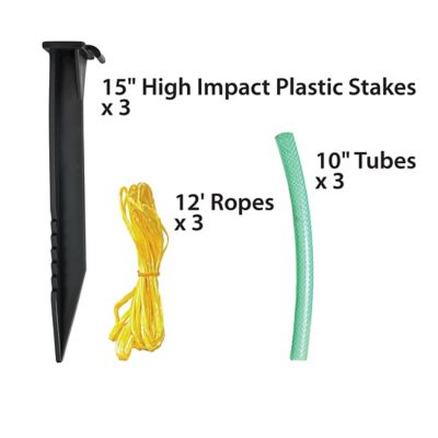 Image showing 8 th Garden Craft Tree Stake Kit with Stakes, Vinyl Rope and Protective Tube for Young and Maturing Trees (12 Pack)