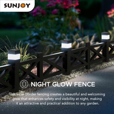 Image showing  Solar Garden Border Fencing Outdoor Decorative Garden Fences(5PK), Black