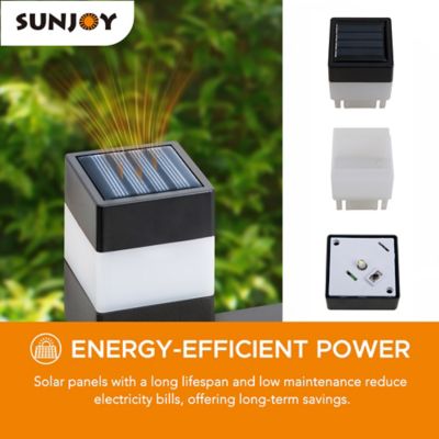 Image showing  Solar Garden Border Fencing Outdoor Decorative Garden Fences(5PK), Black