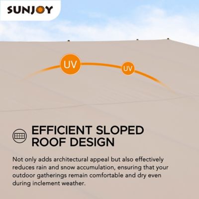 Image showing  10 x 12 ft. Wall Mounted Gazebo, Lean to Gazebo, Black Aluminum & Metal Frame with Curtains and Netting