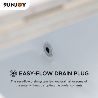 Image showing  80 QT Patio Cooler Cart Stainless Steel Rolling Ice Chest with Steel Bottle Opener, Shelf and Lockable Wheels