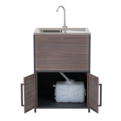 Image showing  Outdoor Kitchen Sink with Cabinet Stainless Steel Sink Station for Outdoor Grill Cart