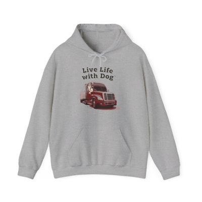 Dog is Good Live Life with Dog Semi Heavy Blend Hooded Long Sleeve Sweatshirt