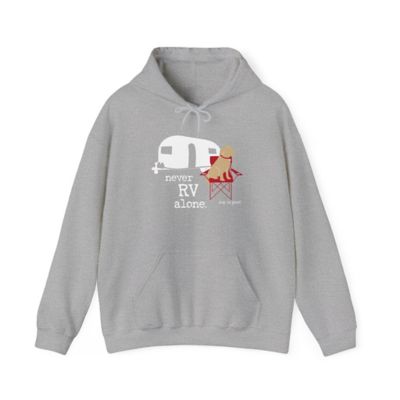 Dog is Good Never RV Alone Blend Hooded Long Sleeve Sweatshirt