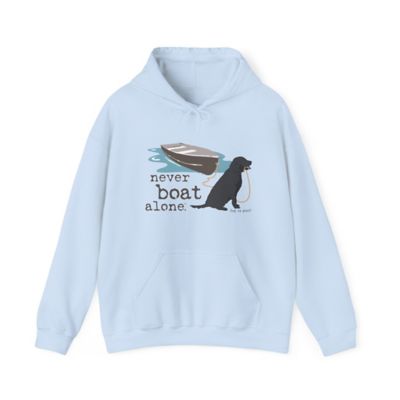 Dog is Good Never Boat Alone Blend Hooded Long Sleeve Sweatshirt