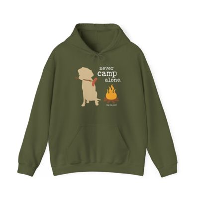 Dog is Good Never Camp Alone Blend Hooded Long Sleeve Sweatshirt