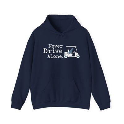 Dog is Good Never Drive Alone Golfcart Blend Hooded Long Sleeve Sweatshirt