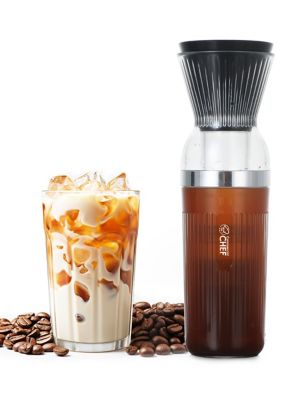 Commercial CHEF Quick Cold Brew Coffee Maker, Battery Powered Coffee Maker with Fast Extraction