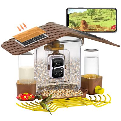 Image showing  3.96 lb. Smart Bird Feeder with Camera, 1080P HD, AI Bird Identification, Solar Powered