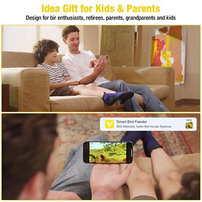 Image showing  Smart Bird Feeder with Camera, 1080P HD, AI Bird Identification, Solar Powered