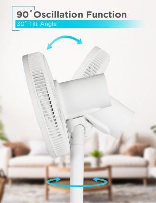 Image showing  12 in. Dual Blade Table Fan with Remote, 90 Degree Oscillating Fan with Adjustable Tilt