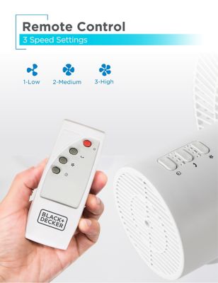 Image showing  12 in. Dual Blade Table Fan with Remote, 90 Degree Oscillating Fan with Adjustable Tilt
