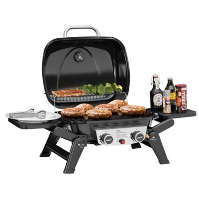 Royal Gourmet 2 Burner Portable Propane Gas Grill, Tabletop Gas Grill for Outdoor Cooking, Foldable Side Tables, GT2005