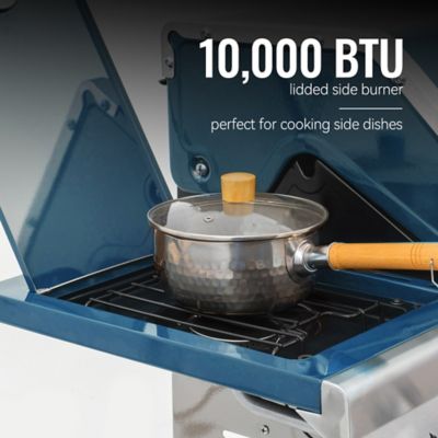 Image showing 5 th Royal Gourmet 5-Burner Propane Gas Grill with Cabinet, Blue, With Sear, Rear and Side Burner