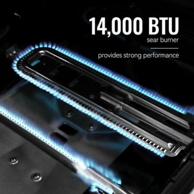 Image showing 8 th Royal Gourmet 5-Burner Propane Gas Grill with Cabinet, Blue, With Sear, Rear and Side Burner