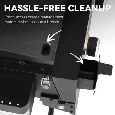 Image showing 9 th Royal Gourmet 3-Burner Portable Propane Gas Flat Top Griddle with Folding Stand, Shelf and Rack, 314 sq. in., Black