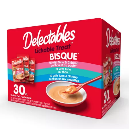 Hartz Delectables Lickables Bisque Variety pk 30 ct Cat Lickable Treats