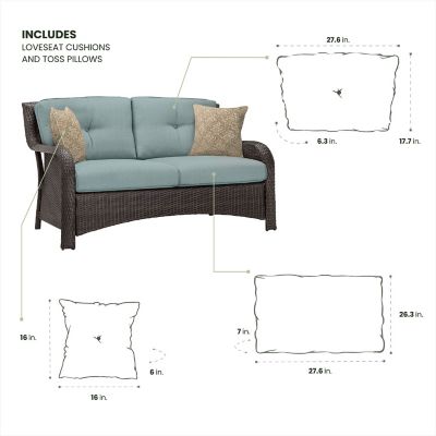 Hanover Set of Replacement Cushions and Accent Pillows for Strathmere Loveseat