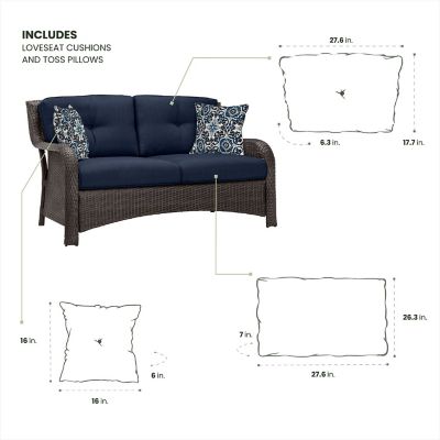 Hanover Set of Replacement Cushions and Accent Pillows for Strathmere Loveseat