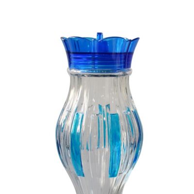 Image showing  22 oz. Blue Striped Hummingbird Feeder