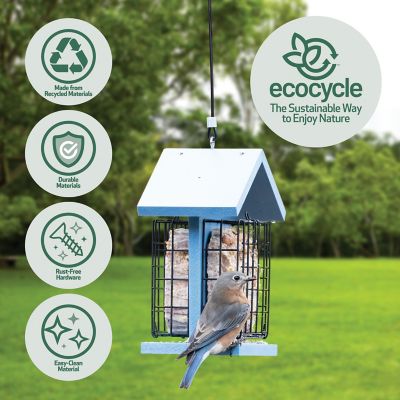 Image showing  Suet Snacker Recycled Plastic Bird Feeder, 2 Cake Capacity