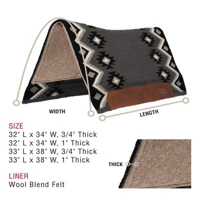 Image showing  32 x 34in. Flex Felt Saddle Pad