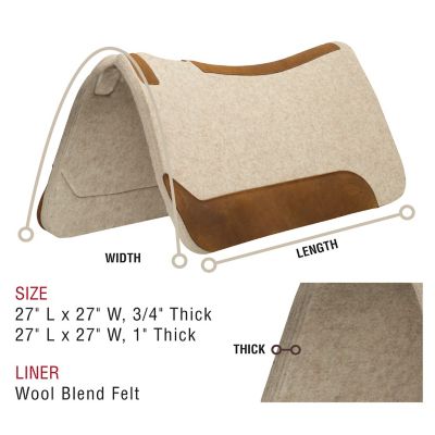 Image showing  Contoured Wool Blend Felt Saddle Pad