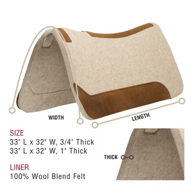 Image showing  Contoured Wool Blend Felt Saddle Pad